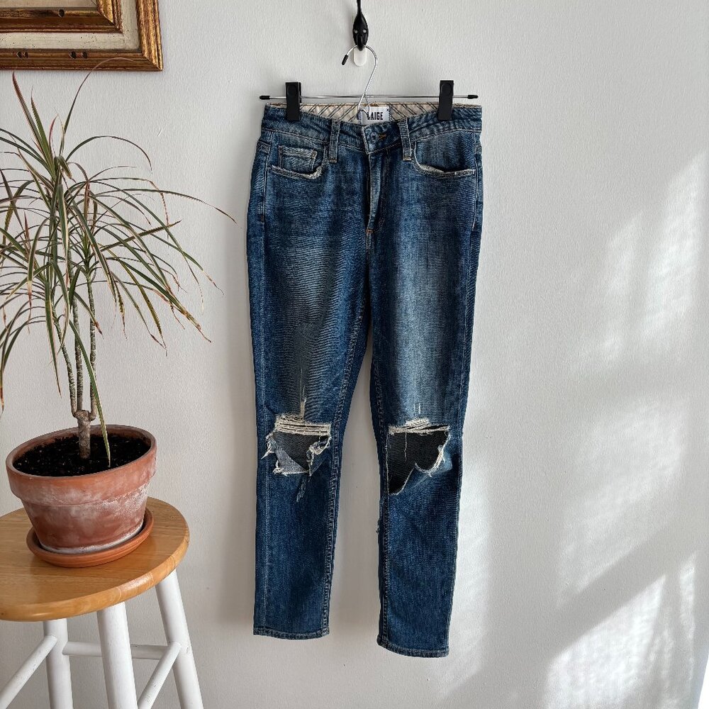 PAIGE carter slim in medium destructed wash